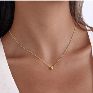 Gold Initial 'Y' Necklace